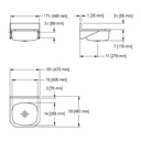 Franke WHB1819-316-3-3 Wall Hung Wash Basin 18Ga 1.5 Inch Waste T316 3 Hole