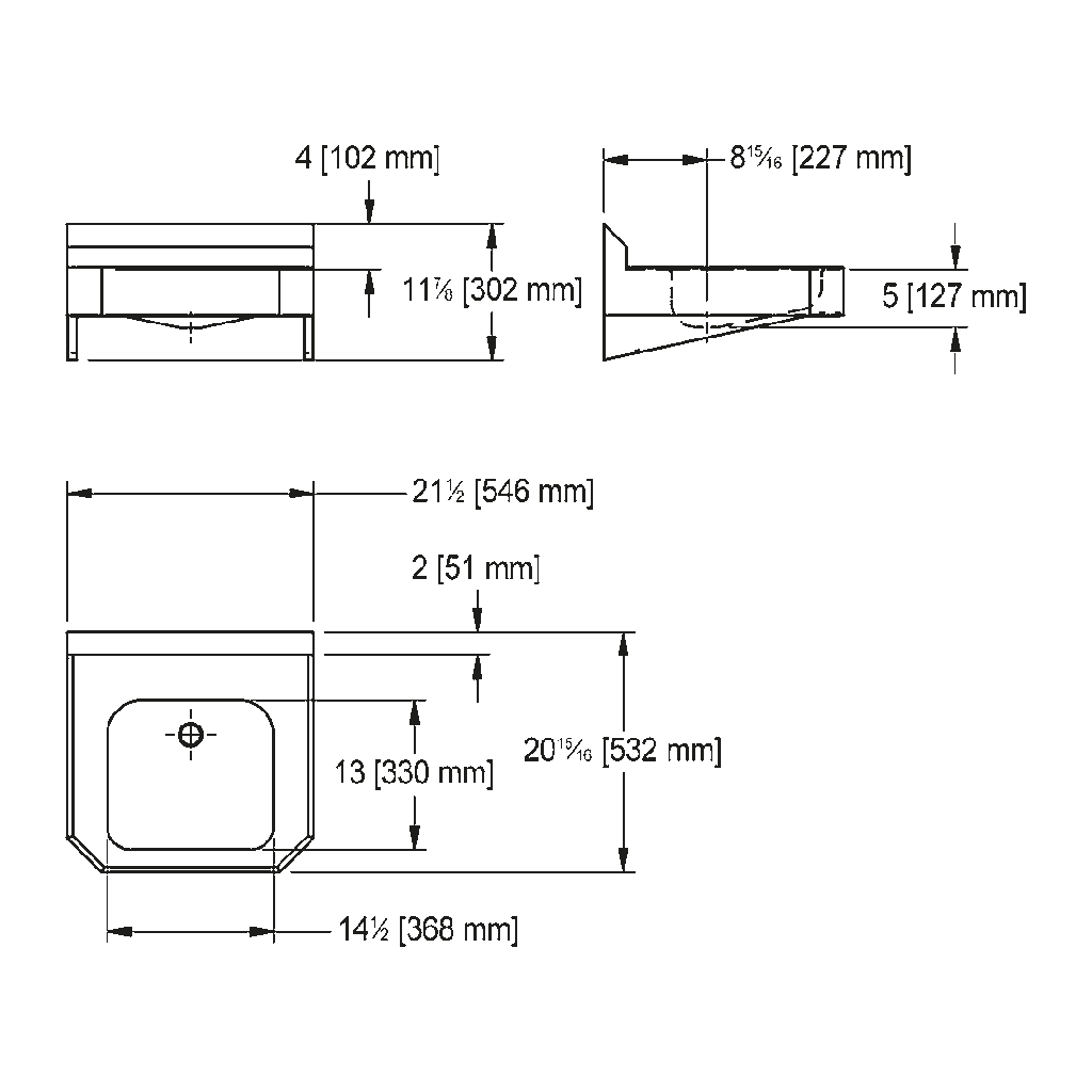 Franke WHB2221-7 Wall Hung Wash Basin 18Ga Ada