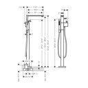 Hansgrohe 46441001 Freestanding Tub Filler Trim With 1.75 Gpm Handshower, Diamo