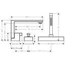 Hansgrohe 46431001 3Hole Roman Tub Trim With 1.75 Gpm Handshower, Diamond Cut