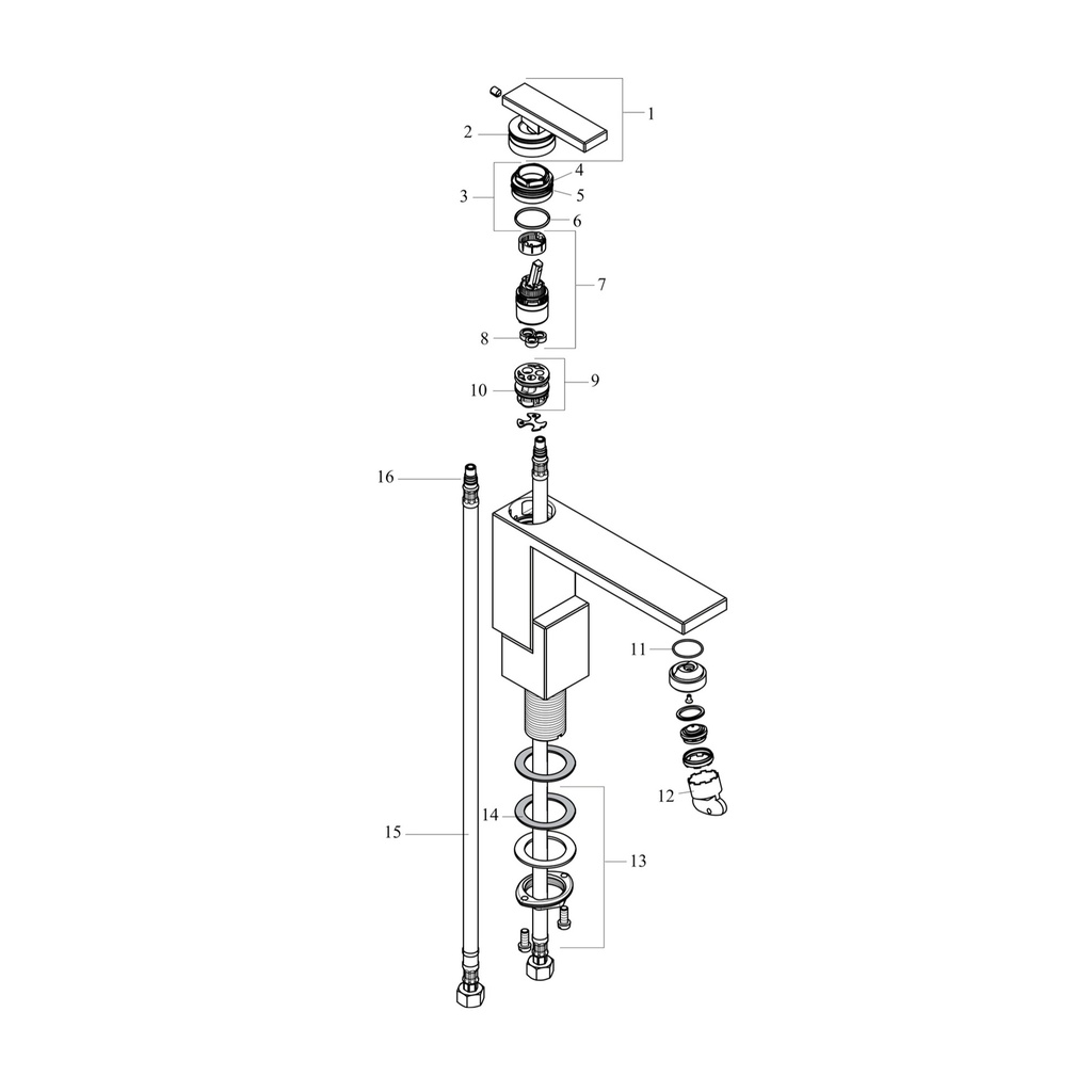 Hansgrohe 46011001 Single-Hole Faucet 130, Diamond Cut