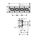 Hansgrohe 45443181 Rough, Thermostatic Trim For 3 Functions