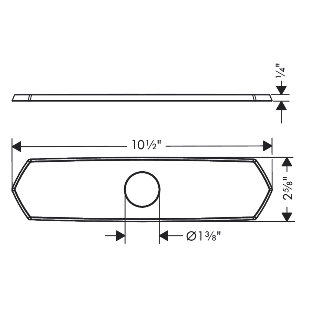 Hansgrohe 04856000 Base Plate For Single Hole Kitchen Faucets 10"