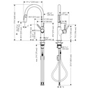 Hansgrohe 04852000 Higharc Kitchen Faucet 2 Spray Pull Down 1.75 Gpm