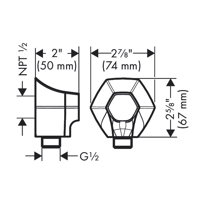 Hansgrohe 04839000 Wall Outlet With Check Valves