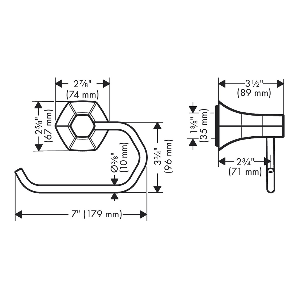 Hansgrohe 04837250 Toilet Paper Holder