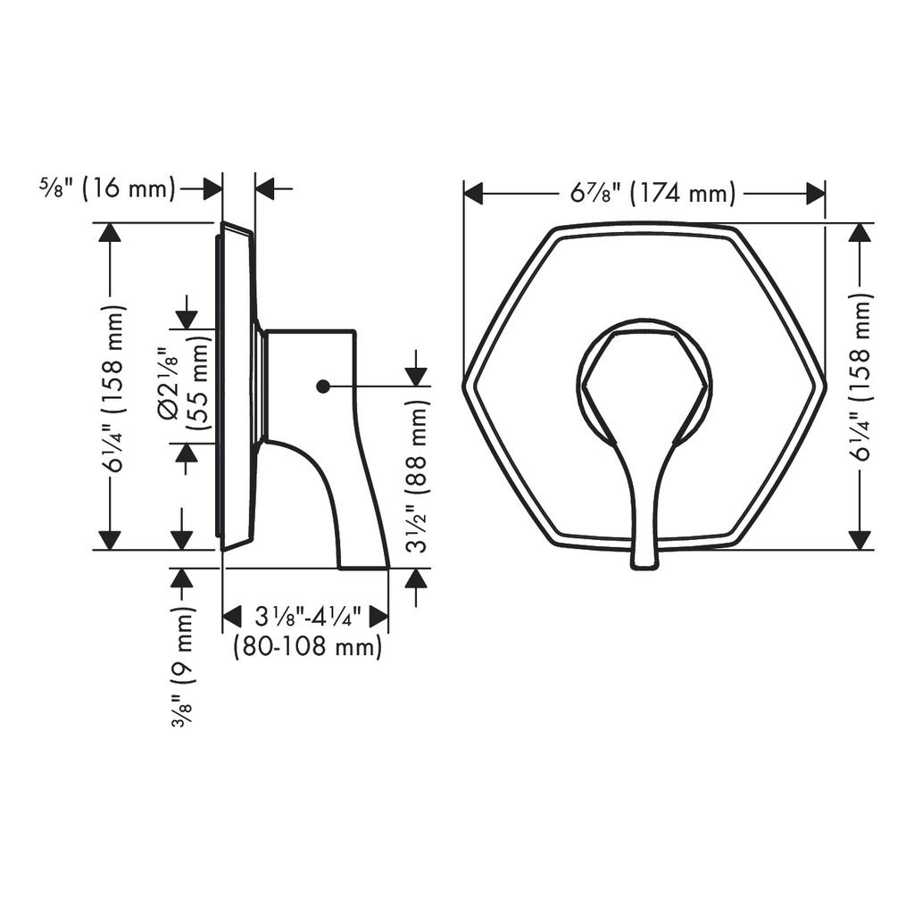 Hansgrohe 04822000 Pressure Balance Trim