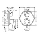 Hansgrohe 04820250 Thermostatic Trim With Volume Control And Diverter
