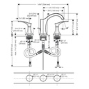 Hansgrohe 04813000 Widespread Faucet 110 With Pop Up Drain 1.2 Gpm