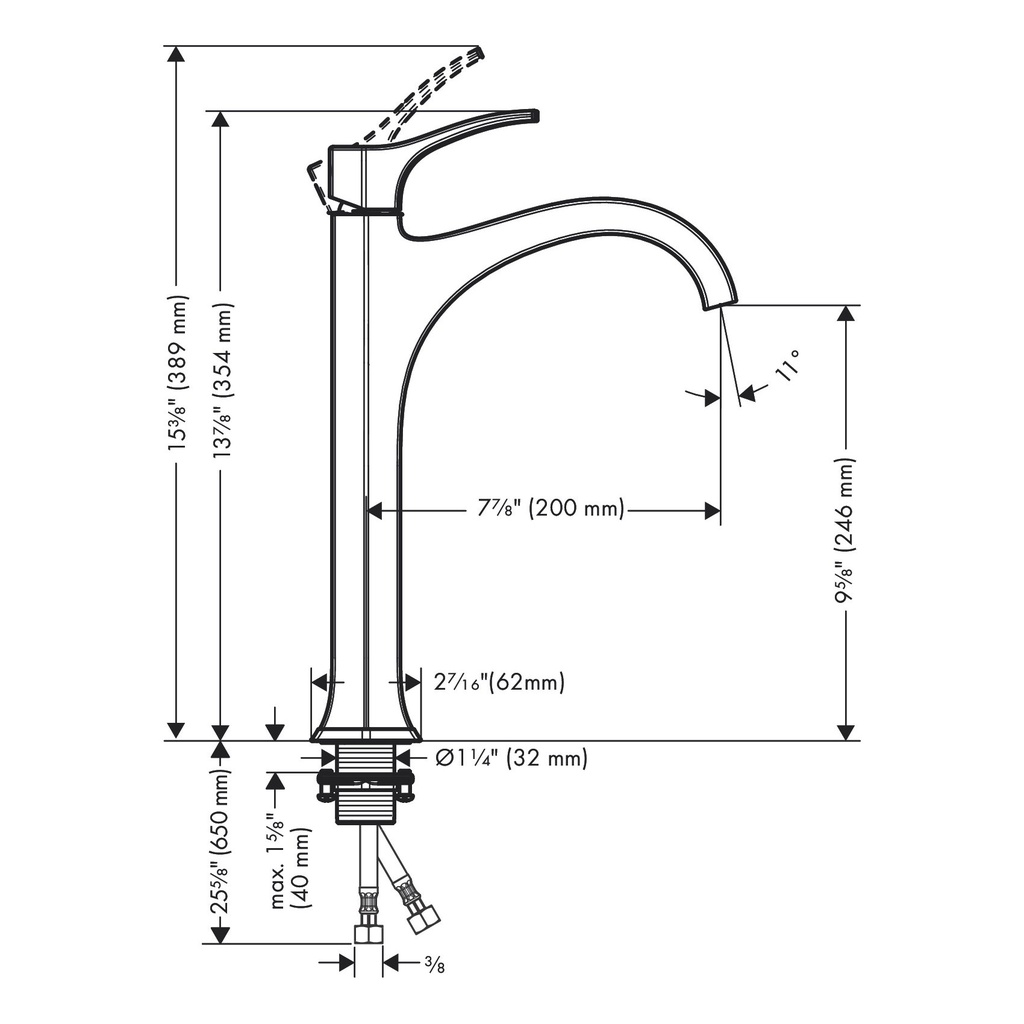 Hansgrohe 04811820 Single Hole Faucet 210 1.2 Gpm