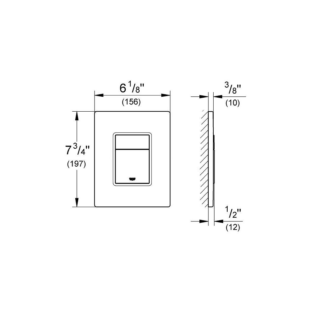 Grohe 38732A00 Skate Cosmopolitan Wall Plate Grohe Hard Graphite
