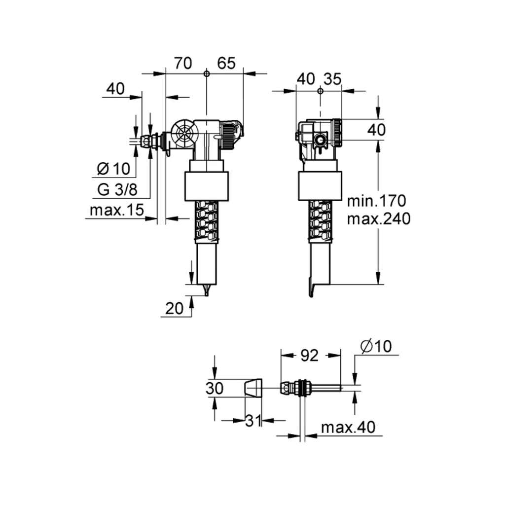 Grohe 37092000 Dally Filling Valve