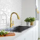 Grohe 32298GN3 Zedra Sngl Hdl Kitchen C-Spout High Brushed Cool Sunrise