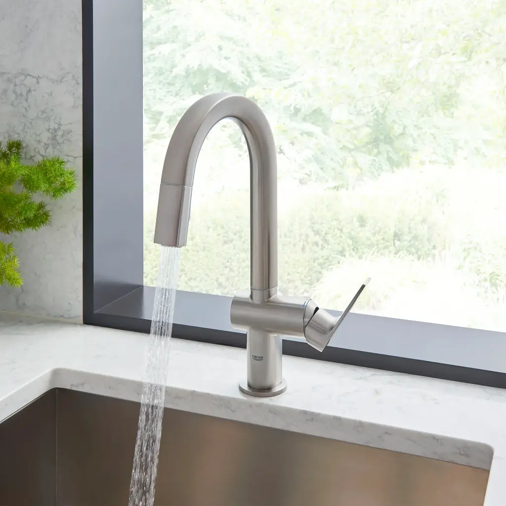Grohe 30378DC0 Defined Dual Spray Pull-Down Bar Faucet SuperSteel InfinityFinish