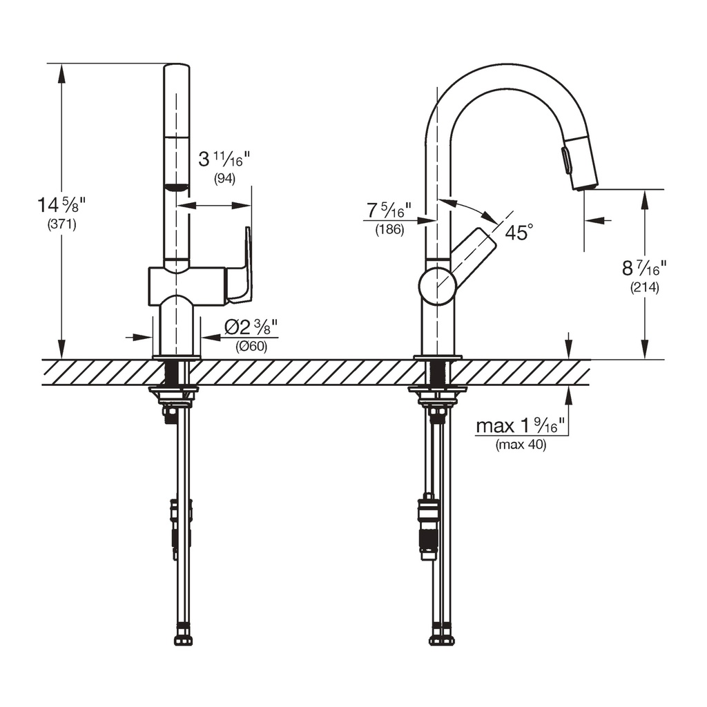 Grohe 30378000 Defined Dual Spray Pull-Down Bar Faucet