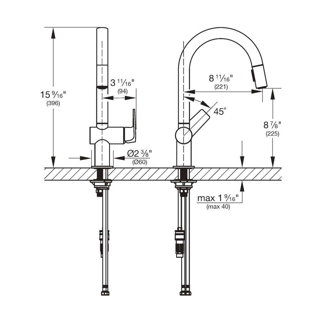 Grohe 30377000 Defined Dual Spray Pull-Down Kitchen Faucet