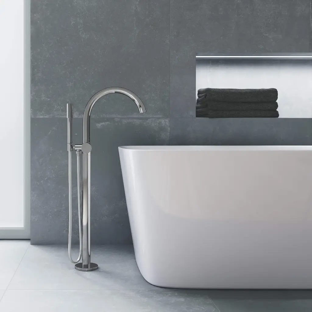 Grohe 29302000 Defined Single-Handle Free-standing Tub Faucet with Hand Shower in Chrome
