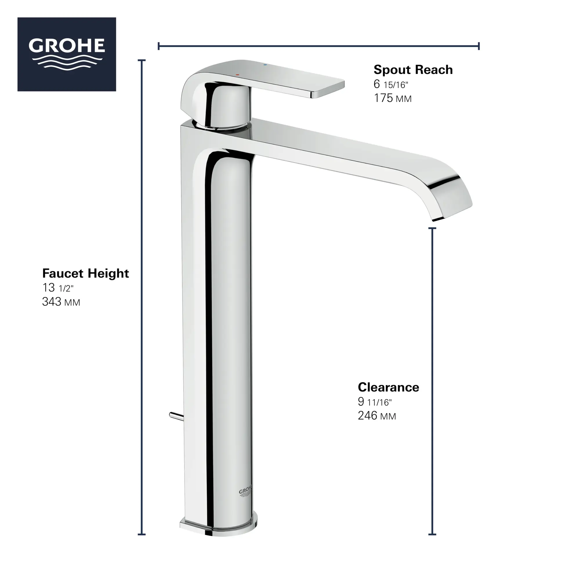 Grohe 23869EN0 Defined Ohm Vessel Basin Xl-Size