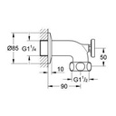 Grohe 12444000 Grohtherm 1-1/4 Male Wall Union Chrome