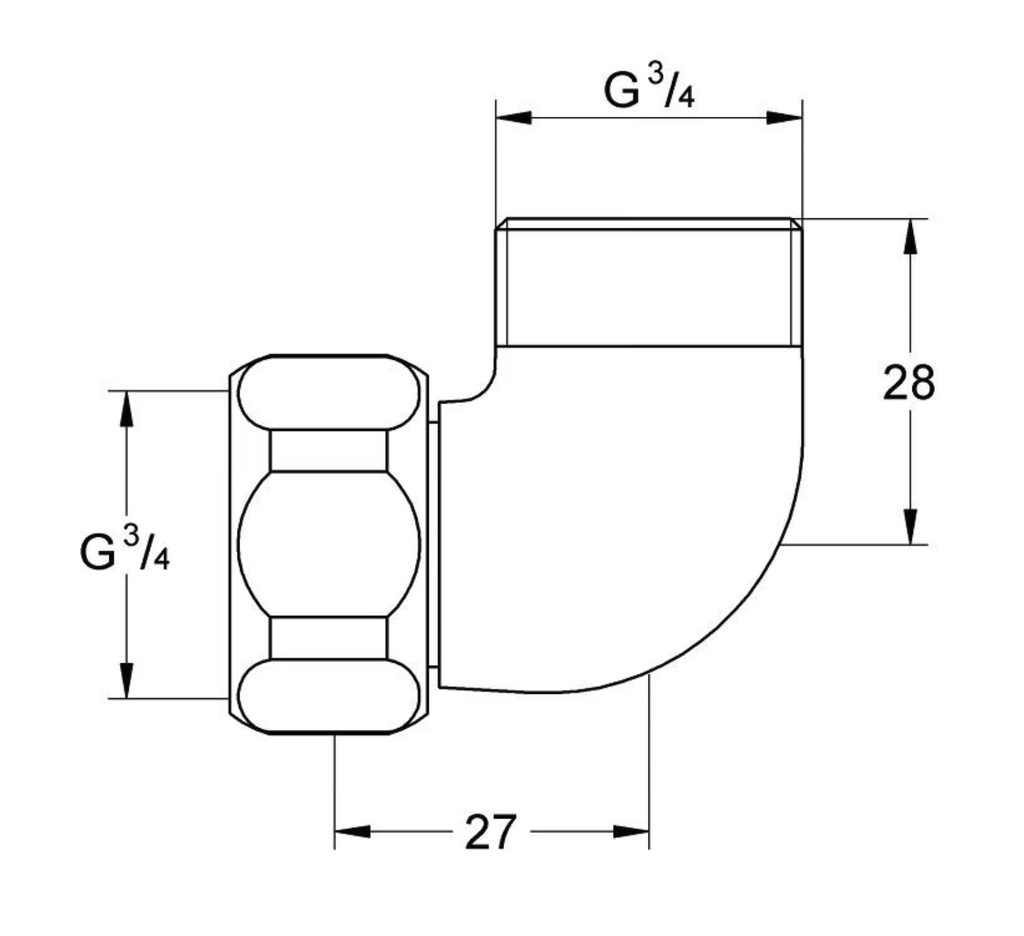 Grohe 12419000 Elbow Union