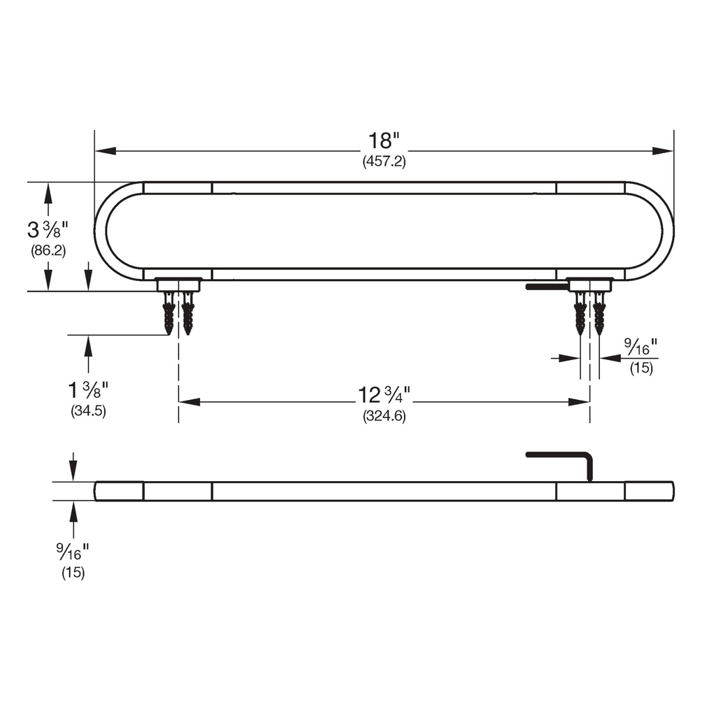 Grohe 40970EN0 Defined Towel Bar 18In
