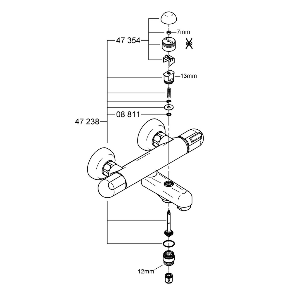 Grohe 47354000 Diverter Knob Chrome