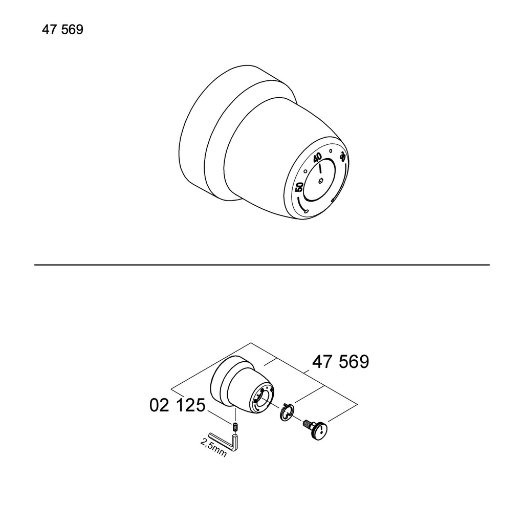 Grohe 47569000 Loose Key And Shield