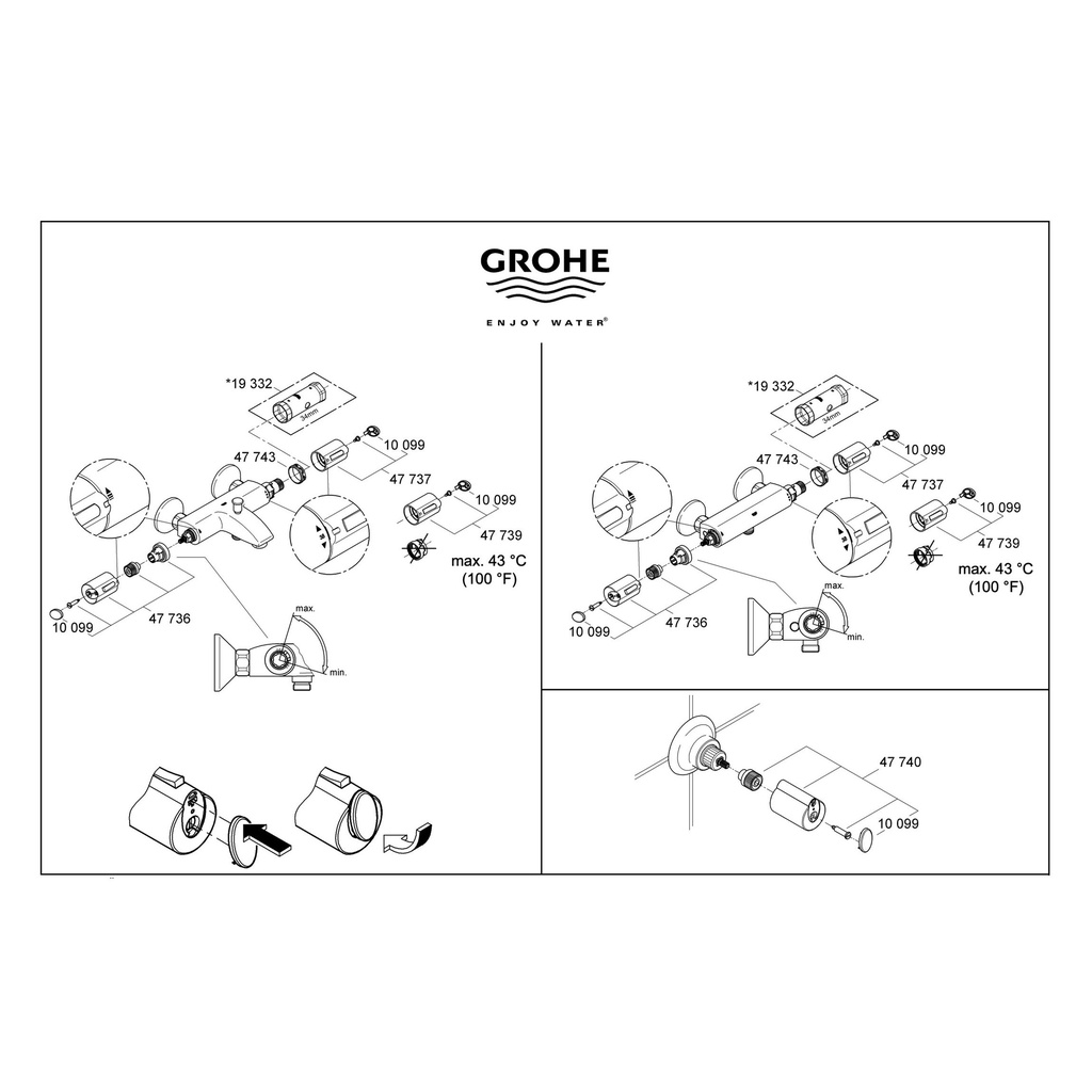 Grohe 47739000 Universal Temperature Control Handle StarLight Chrome
