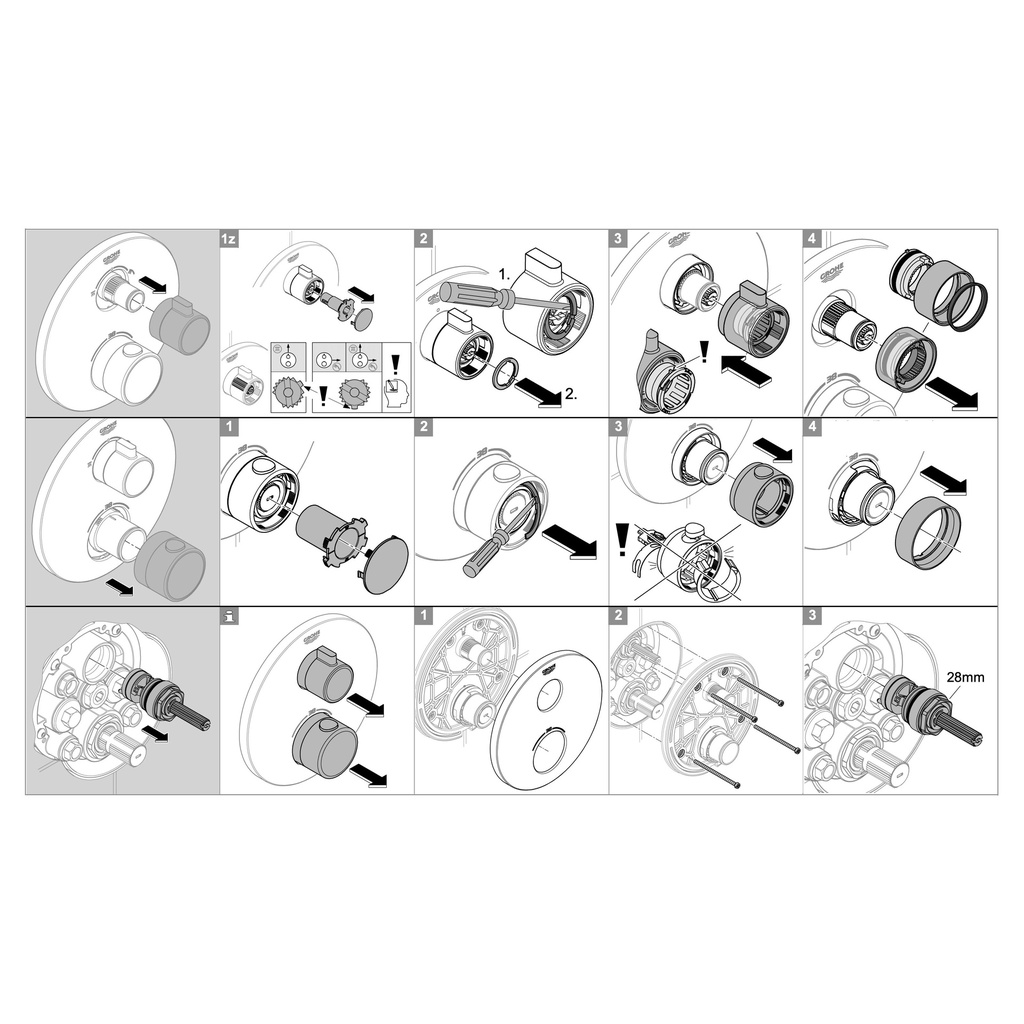 Grohe 49092000 Diverter Handle-2-Way Grohe Chrome