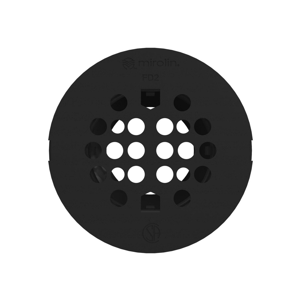 Mirolin GR-FD2-BL 4.3 In. Round Drain Grate Matte Black