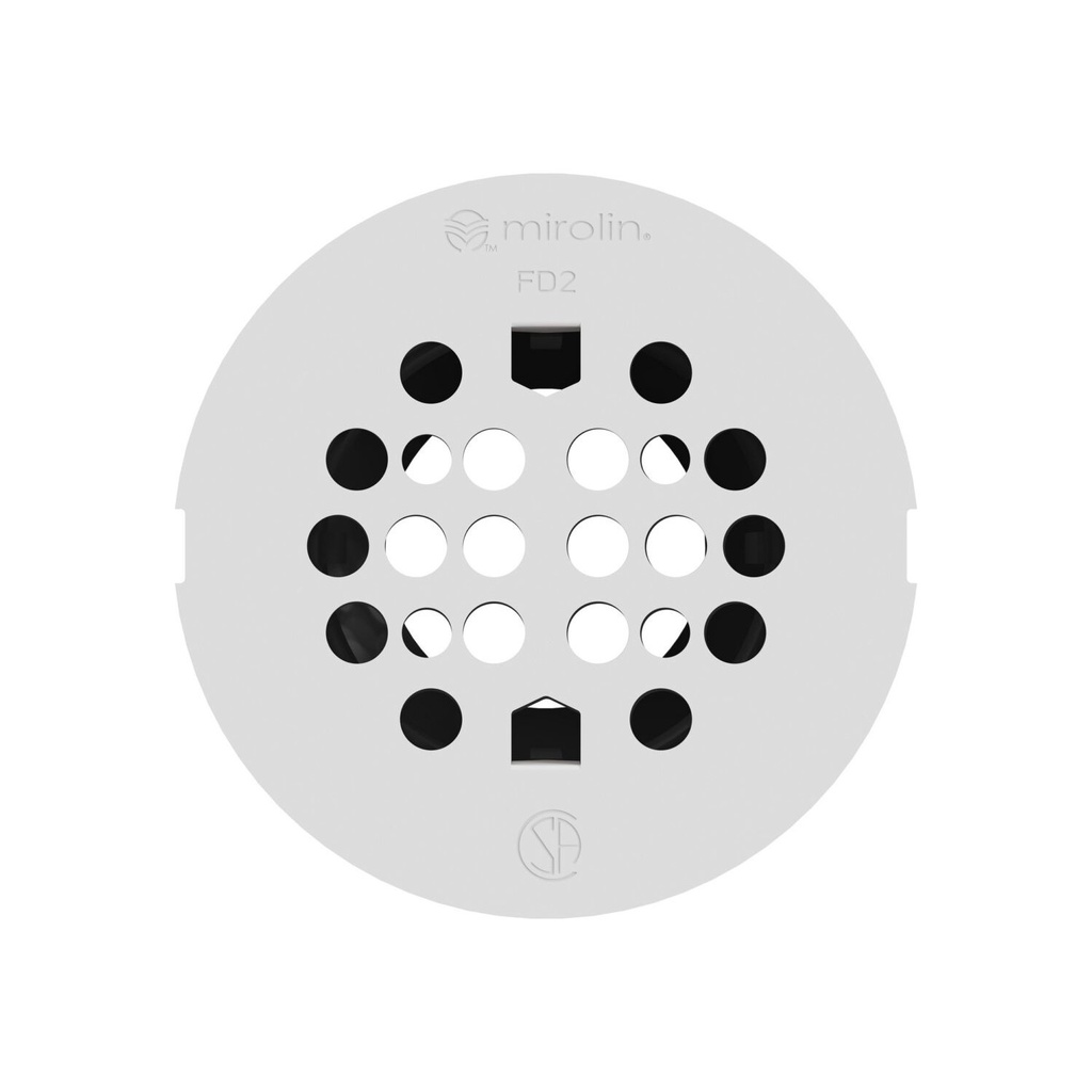 Mirolin GR-FD2-WH 4.3 In. Round Drain Grate White