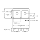 Franke ALBD4406P-1-3 Double With Ledge 18 Gauge