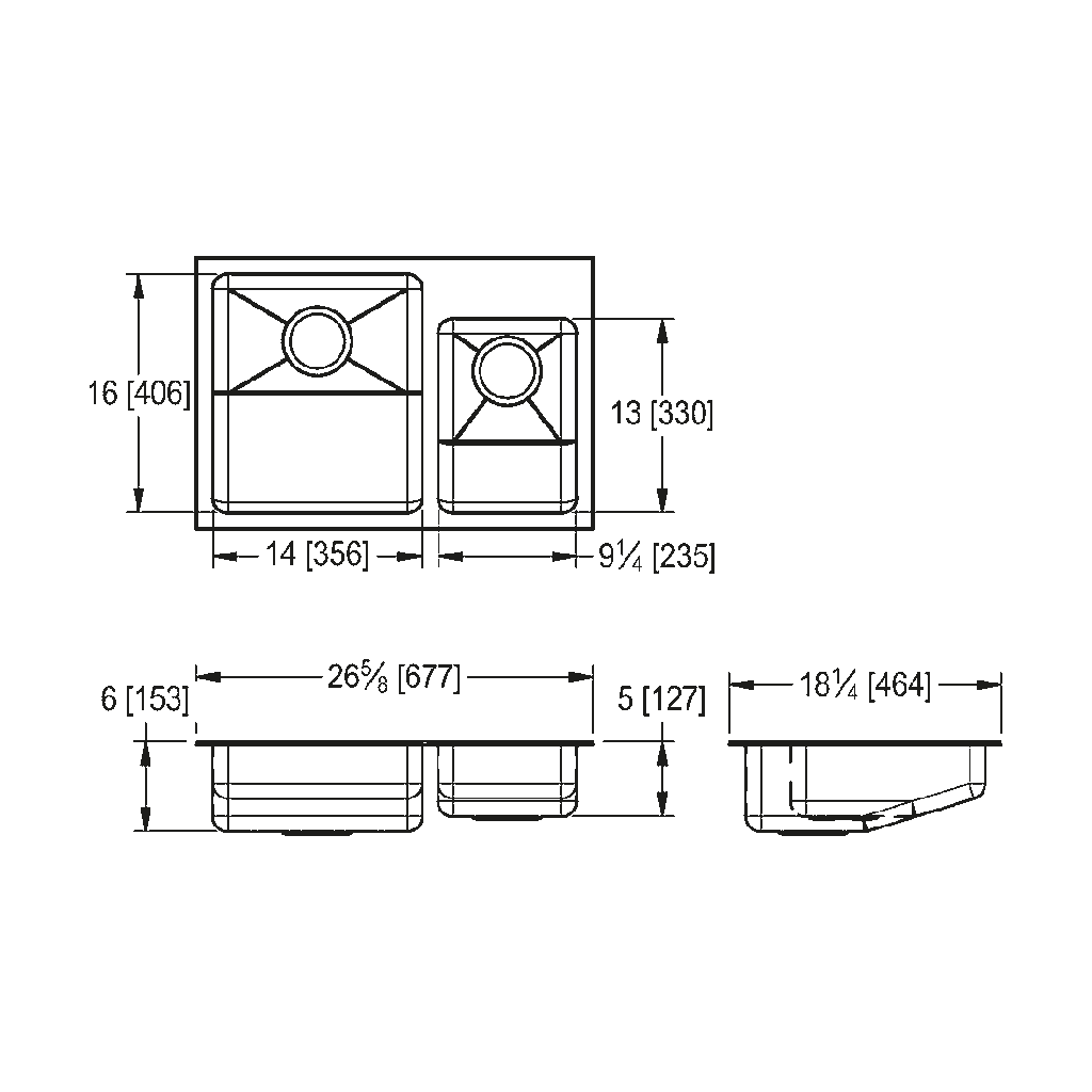 Franke ALBDC182605P-1 Double With Ledge 18 Gauge