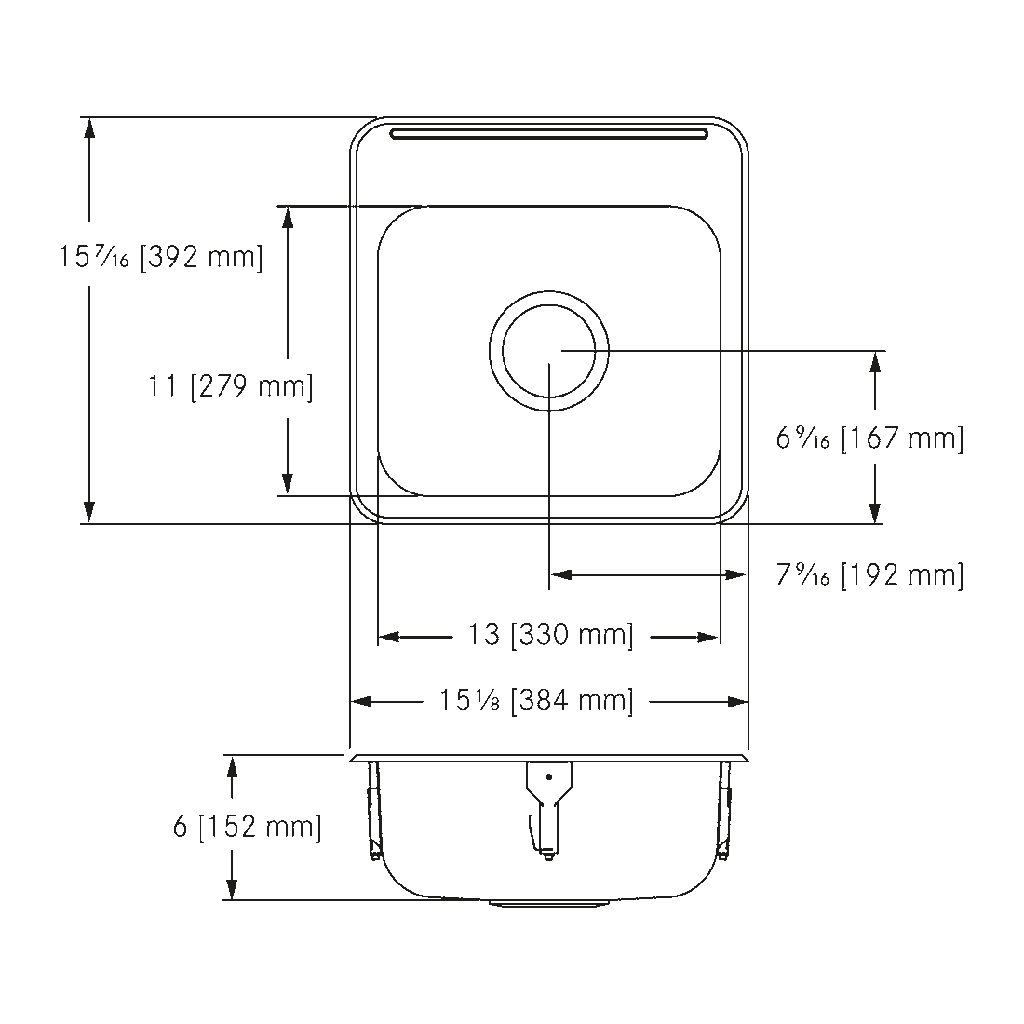 Franke ALBS1306P-1-2 Single With Ledge 18 Gauge