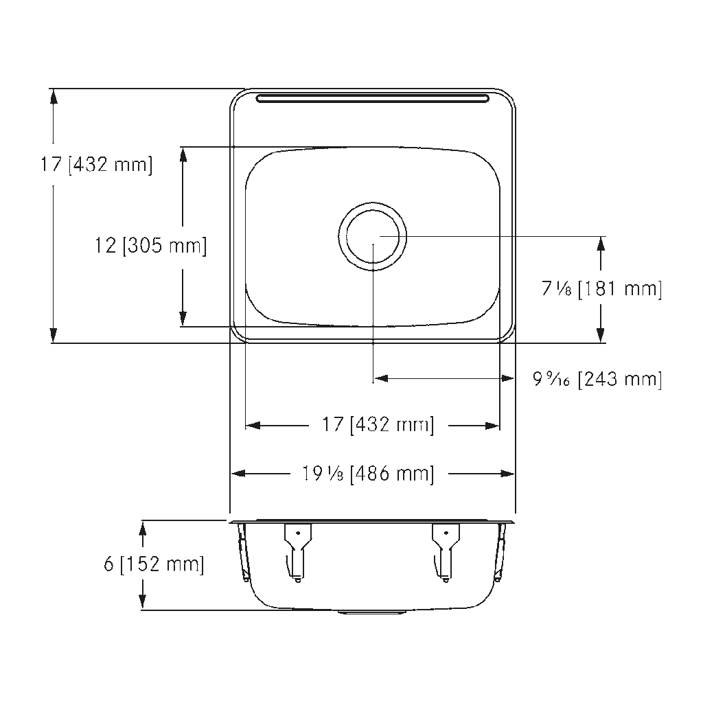 Franke ALBS2706P-1-1 Single With Ledge 18 Gauge