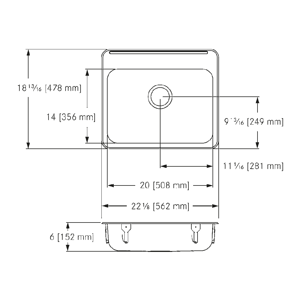 Franke ALBS4006P-1-3 Single With Ledge 18 Gauge
