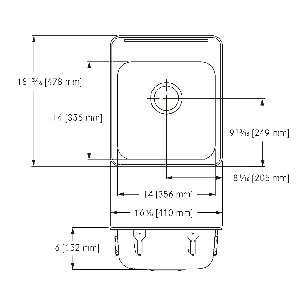 Franke ALBS4406P-1 Single With Ledge 18 Gauge