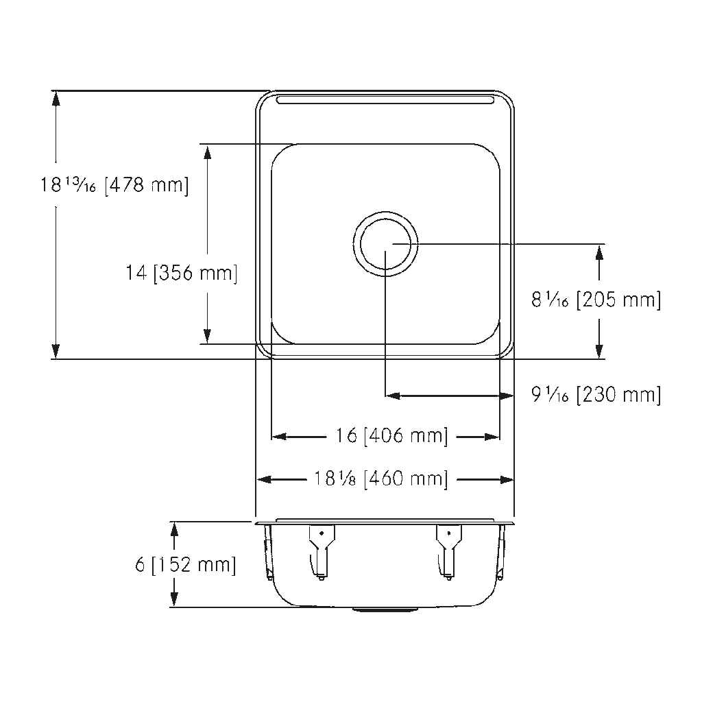 Franke ALBS4606P-1-1 Single With Ledge 18 Gauge