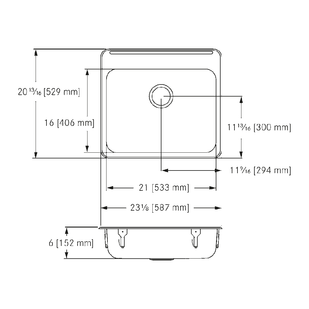 Franke ALBS6106P-1 Single With Ledge 18 Gauge