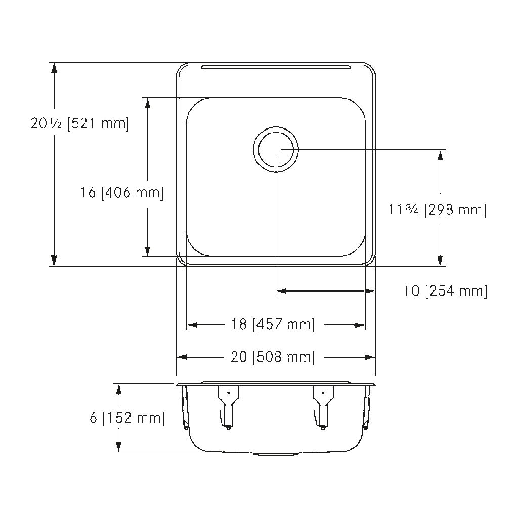 Franke ALBS6806P-1-1 Single With Ledge 18 Gauge
