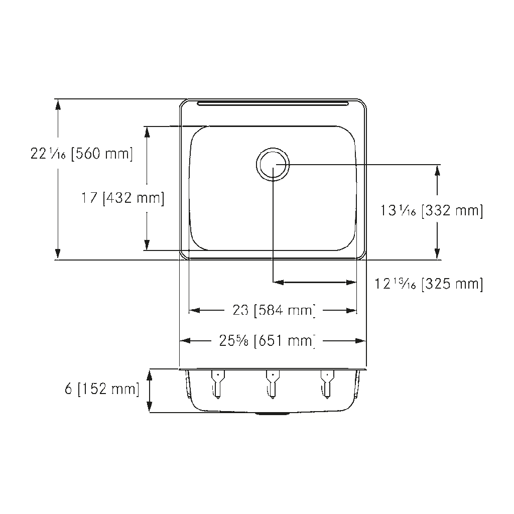 Franke ALBS7306P-1-1 Single With Ledge 18 Gauge
