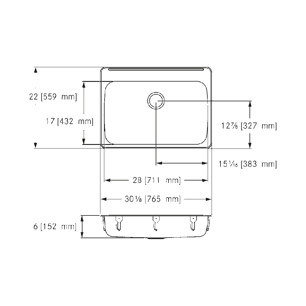 Franke ALBS7806P-1 Single With Ledge 18 Gauge