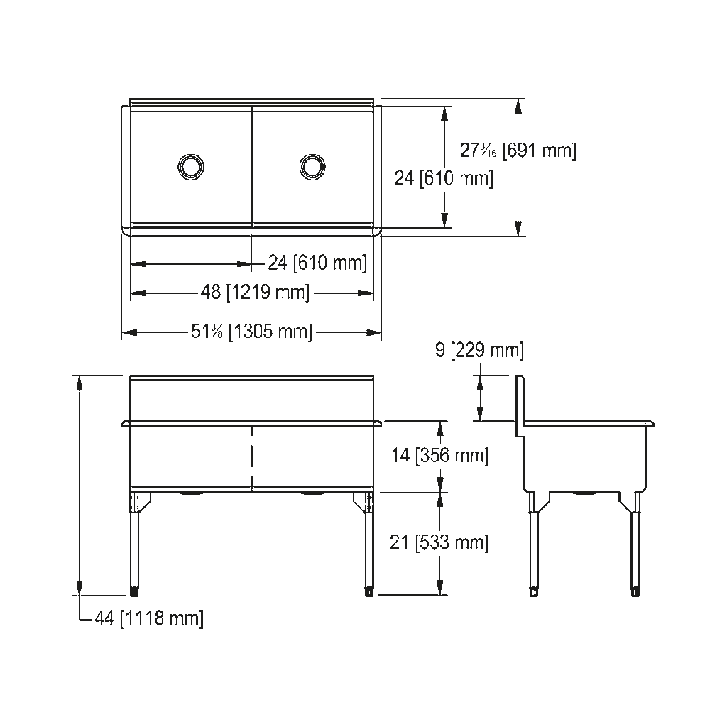 Franke DL2448-1 Classic Series 16 Gauge Double Compartment