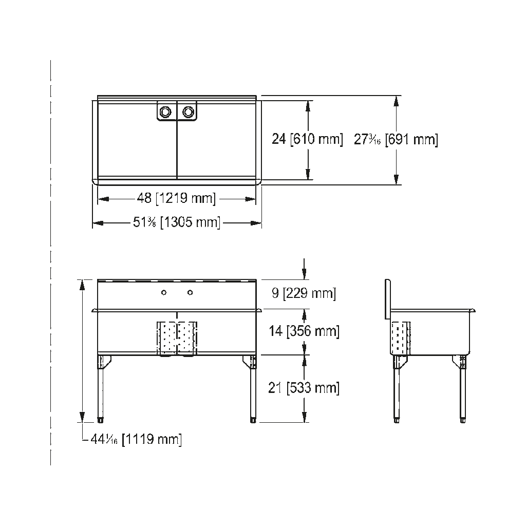 Franke DL2448-5 Classic Series 16 Gauge Double Compartment