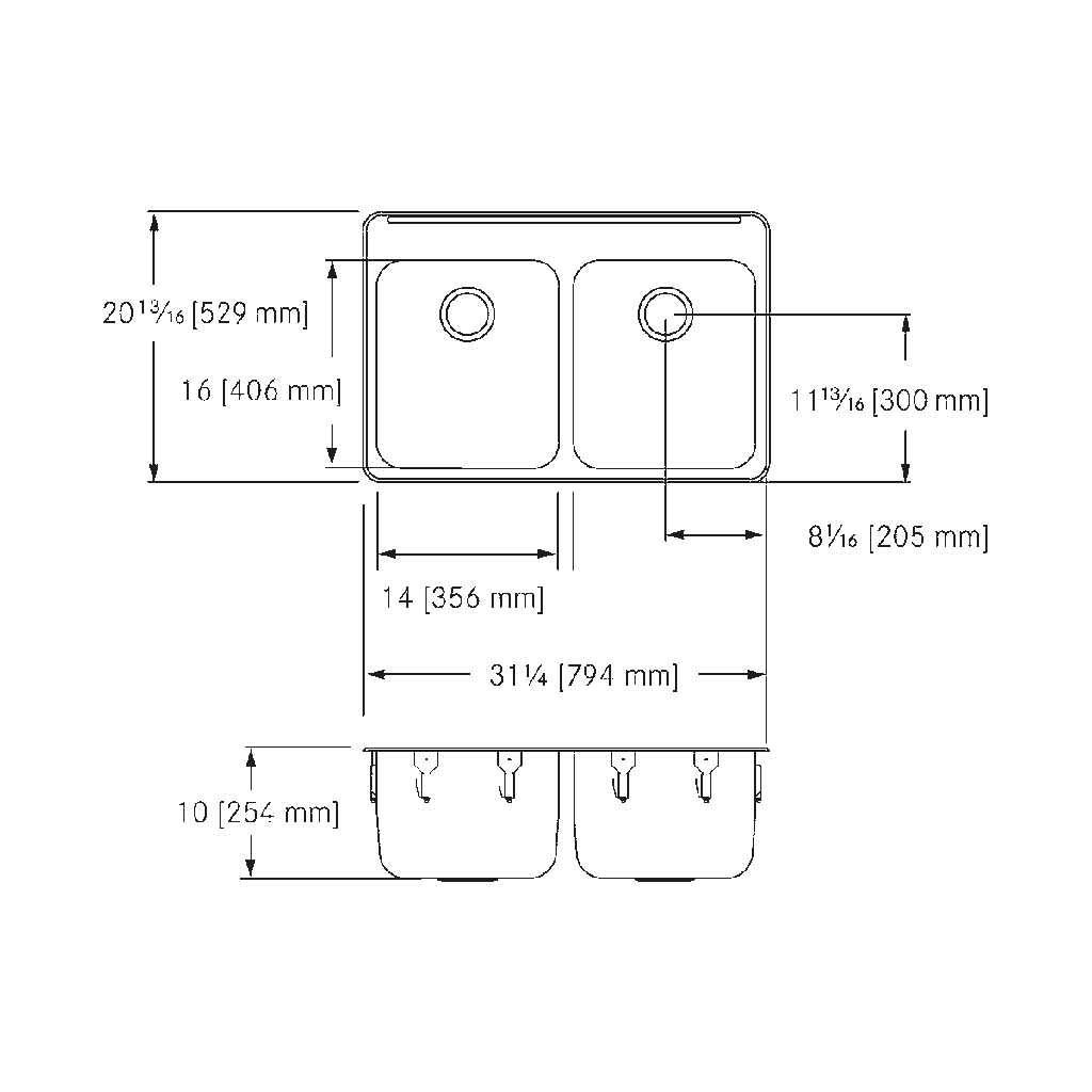 Franke LBD6410PCB-1-1 Double With Ledge 18 Gauge
