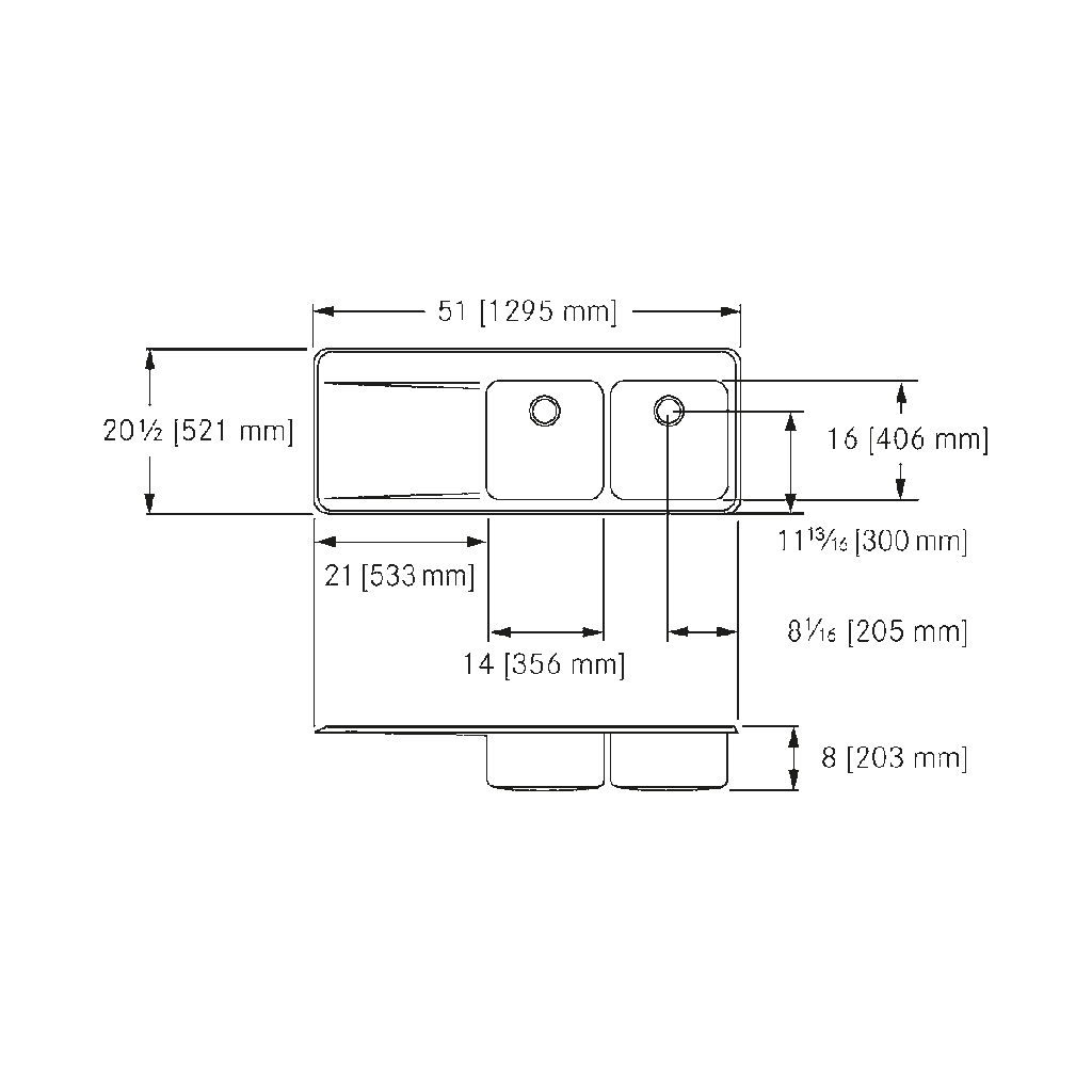 Franke LBDDBL6408P-1-1 18 Gauge Drainboard Sink Double