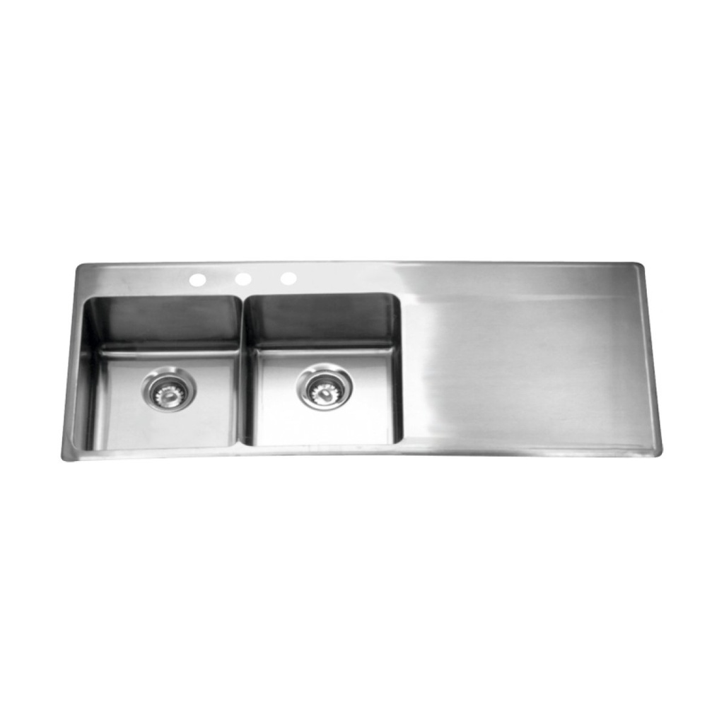 Franke LBDDBR6408P-1-1 18 Gauge Drainboard Sink Double