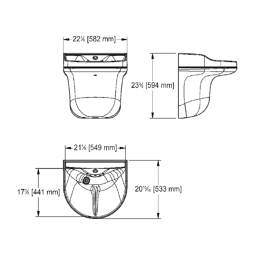 Franke HWSS2321W-00 Medi-Flo Hand Hygiene Sink With Laminar Flow Faucet Solid Surface Material