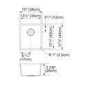 Franke KBG110-13ON Kubus Granite Undermount Sink Single Onyx
