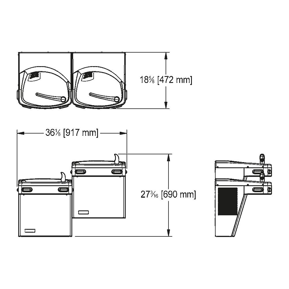 Franke KEP8ACSL-GRY Chilled Split Level Universal Fountain Greystone